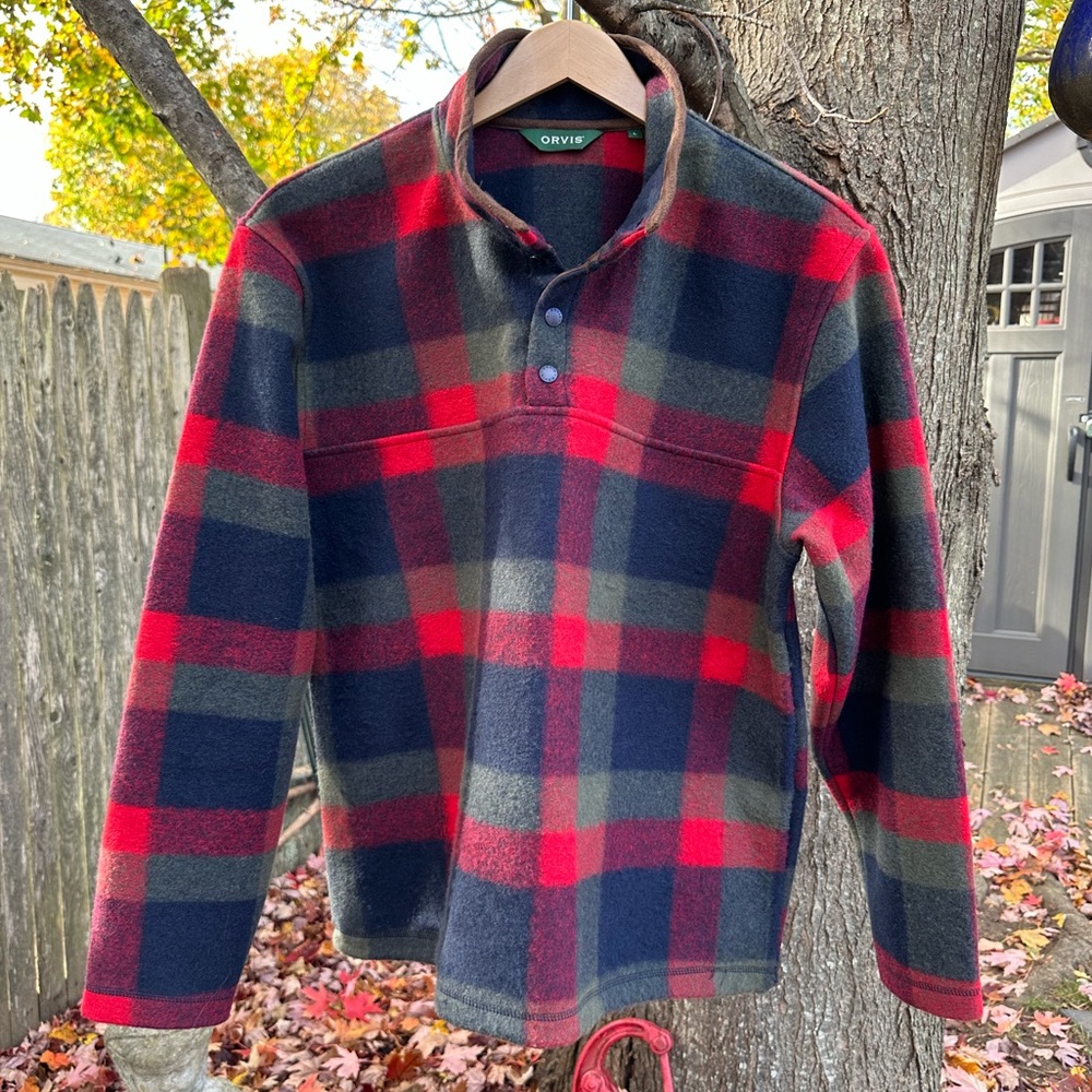 Orvis Men’s Green Mountain Snap-Neck Fleece (Buffalo Check) - Picture 5 of 13